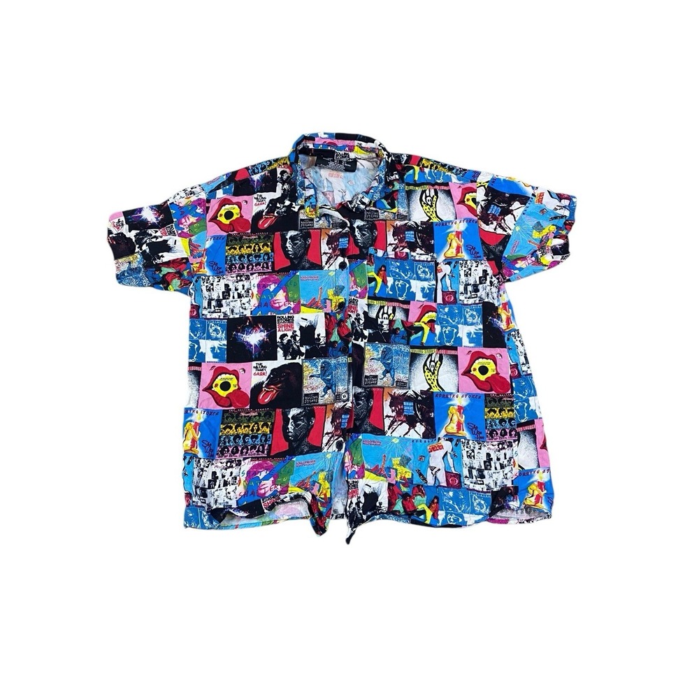 The Rolling‎ Stones Womens Shirt Button Up Size SMALL Album Covers Band Blouse